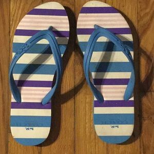 Girls tricolor COACH flip flops